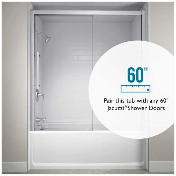 Jacuzzi Signature 60" Three Wall Alcove Acrylic Soaking Tub with Right